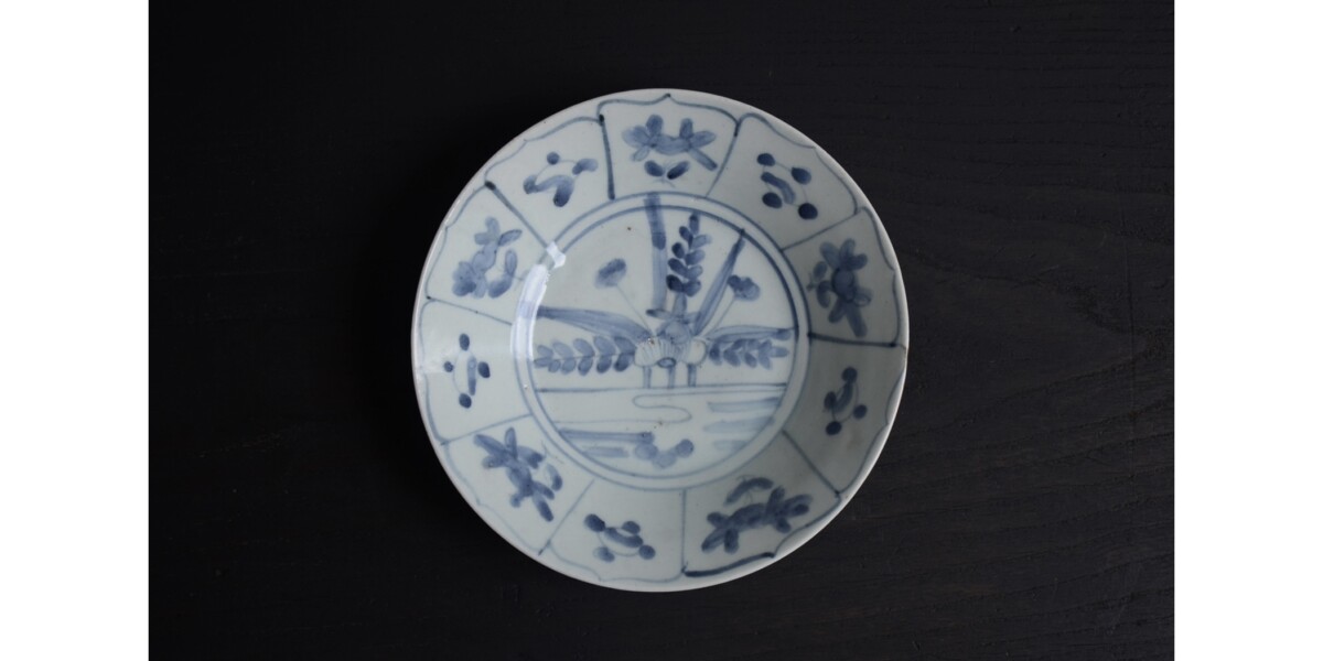 初期伊万里染付芙蓉手平鉢